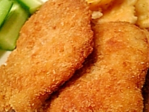 豚ヒレ肉の揚げない簡単カツレツ♪
